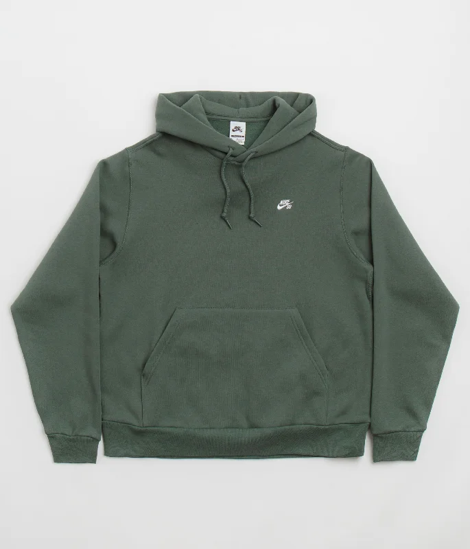 Nike SB Essential Small Logo Hoodie - Vintage Green / White Hoodie with Puffed Sleeves Voluminous Trendy