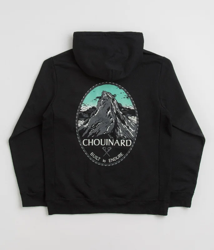 Patagonia Chouinard Crest Uprisal Hoodie - Black Hoodie with Hem Applique Textured Unique