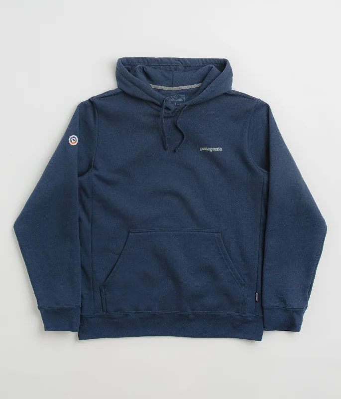 Patagonia Fitz Roy Icon Uprisal Hoodie - Lagom Blue Hoodie with Elastic Cuffs Stretchable Comfortable