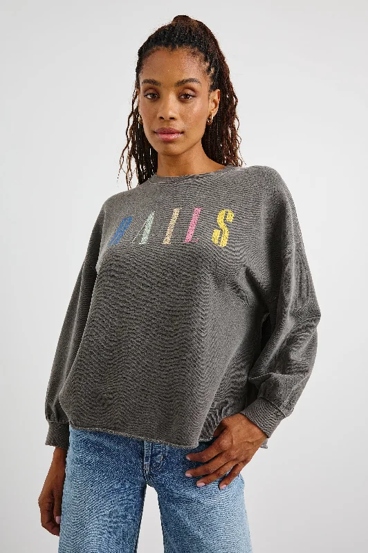 RAILS SIGNATURE SWEATSHIRT - VINTAGE BLACK Hoodie with Toggle Buttons Decorative Unique