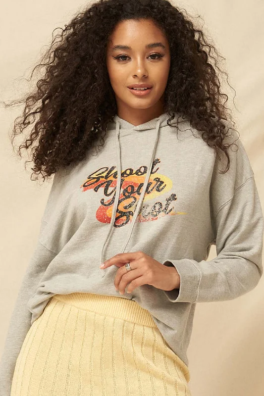 Shoot Your Shot Vintage Graphic Hoodie Hoodie with Mesh Breathable Sporty