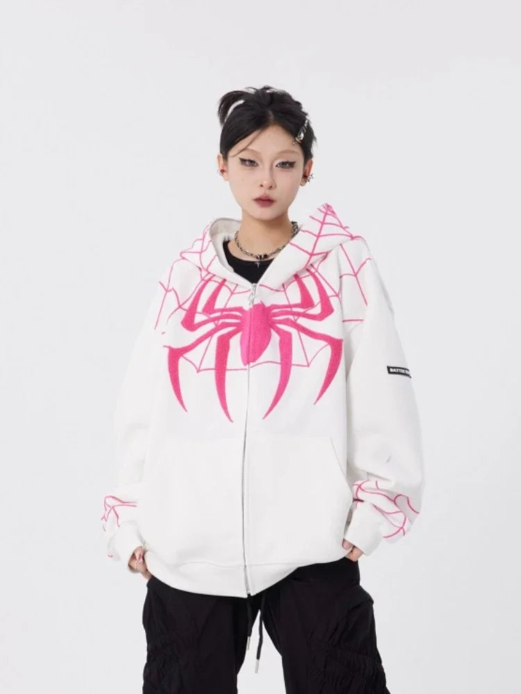 Spider Hoodie Hoodie with Longline Fit Extended Stylish