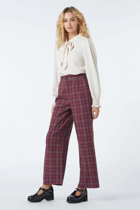 Ginger Check Pant Stylish Paperbag Waist Pants