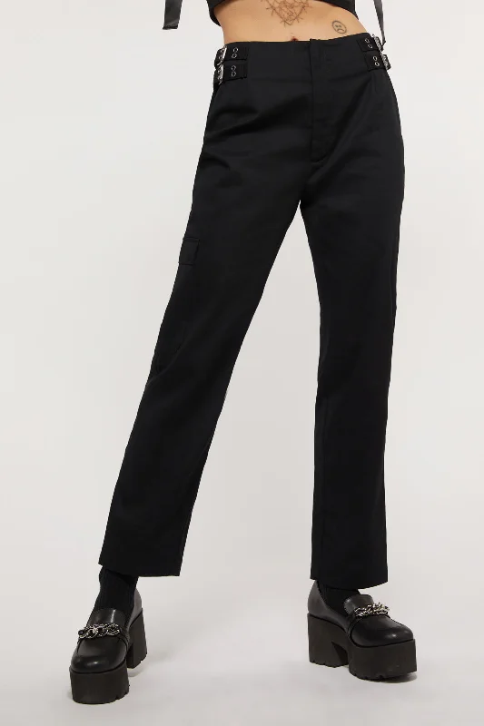 Goth Belted Pants Comfortable Jogger Trousers