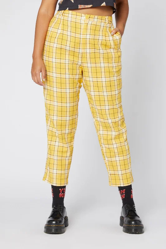 Tartan Mood Straight Leg Pant Classic Pleated Pants