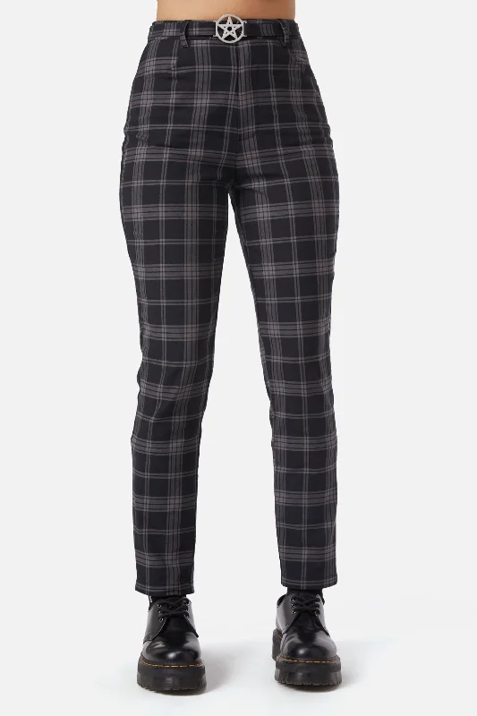 Victoria Tartan Fitted Pants Casual Track Pants