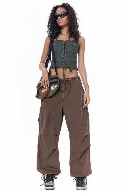 Vintage Parachute Cargo Pants Classic Straight-Leg Pants