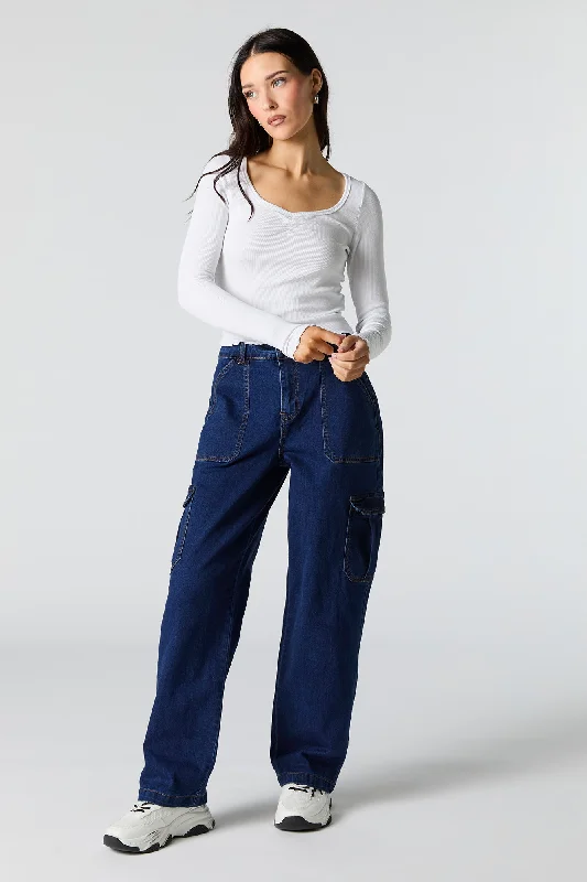 Carpenter Cargo Jean Comfortable Drawstring Waist Jeans