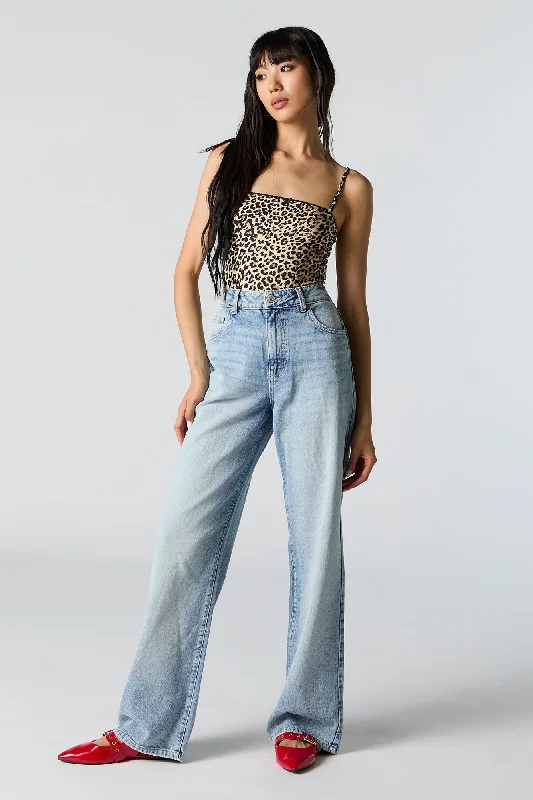 High Rise Wide Leg Jean Trendy Skinny High-Waist Jeans