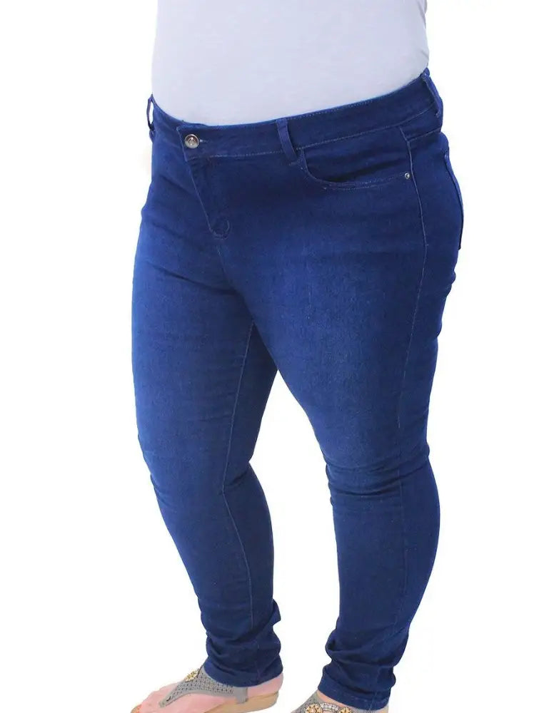 Ladies Amber High Waist Skinny Denim Jean Comfortable Straight-Legged Denim