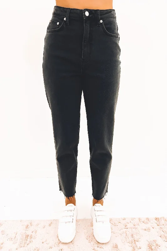 Hi Taper Jean Vintage Black Comfortable Folded Hem Jeans