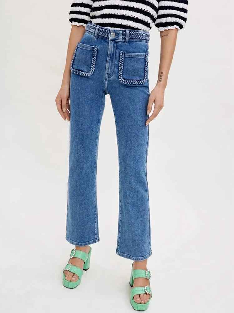 Frankie Jean Trendy Layered Pocket Jeans