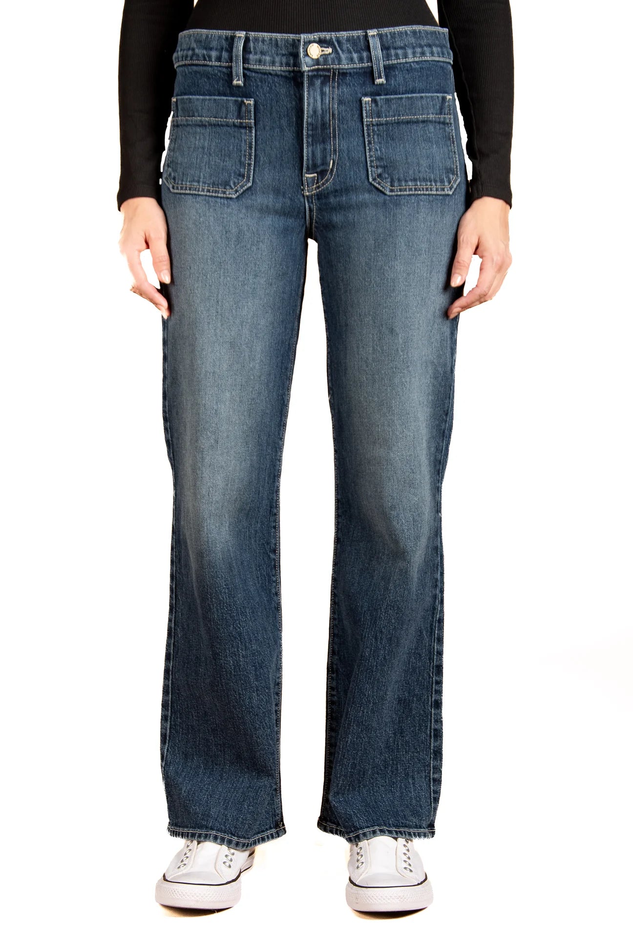 MARLEY WIDE LEG JEAN IN MOJAVE BLUE Fashionable Slim Fit Jeans