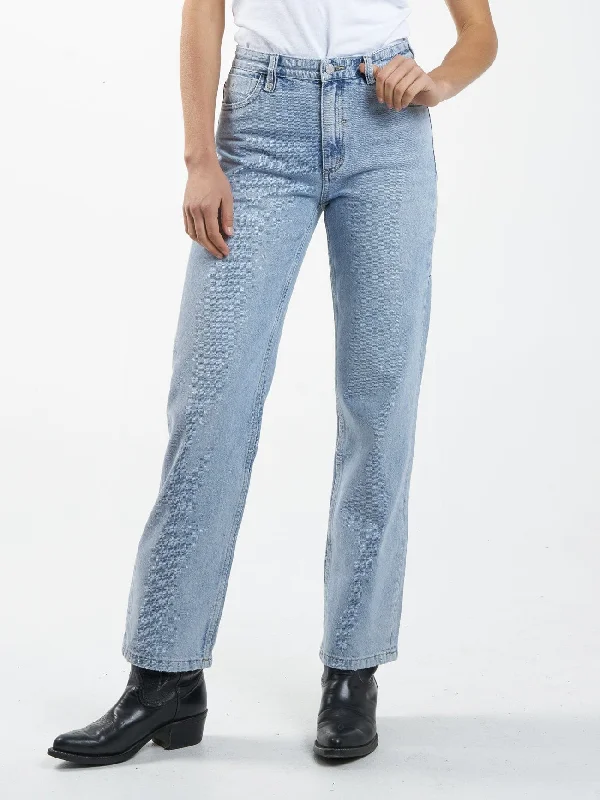 Rachel Jean - Endless Blue Trendy Wide-Leg High-Waist Denim