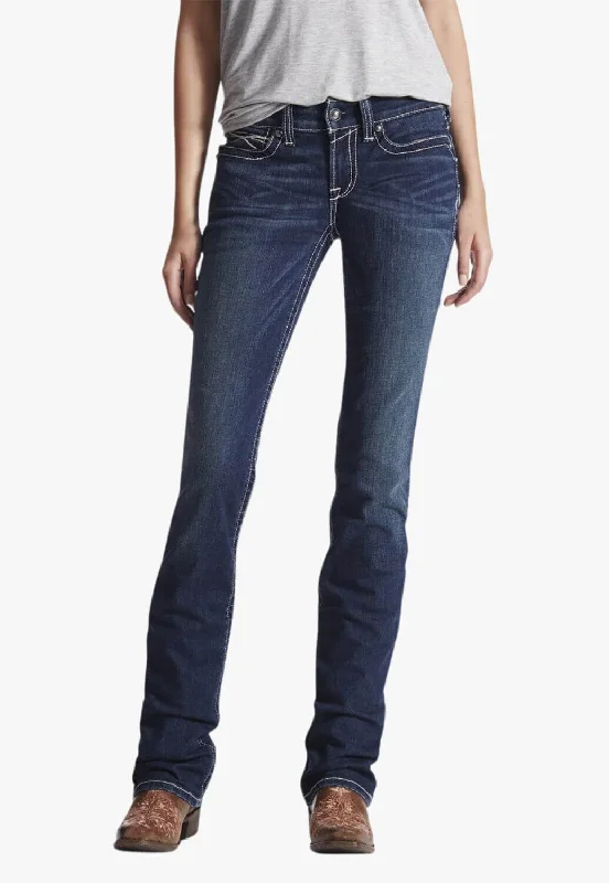 Ariat Womens REAL Mid Rise Stretch Icon Jean Trendy Flared Leg Jeans