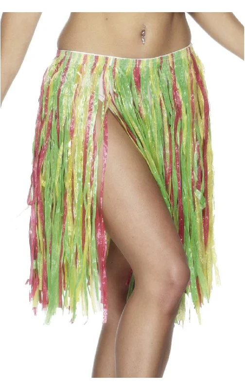 56cm Hawaiian Grass Hula Skirt Accessory zip skirt side