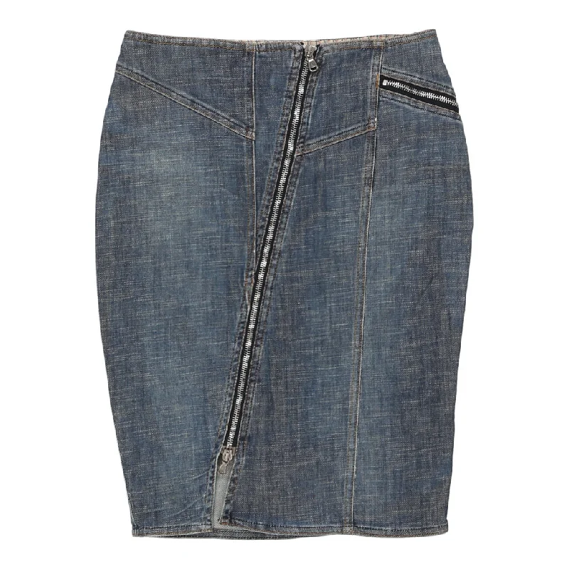 Armani Jeans Denim Skirt - 28W UK 8 Blue Cotton summer skirt style