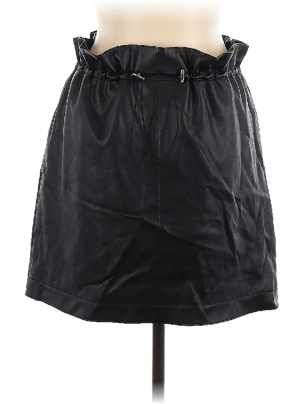 Faux Leather Skirt asymmetrical skirt cut