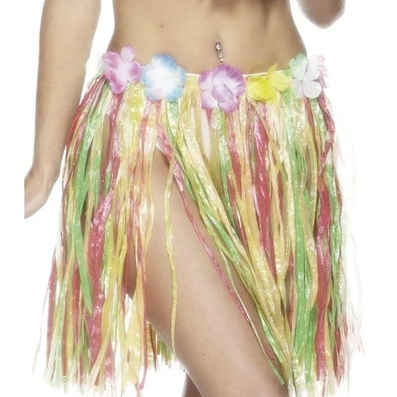 Hawaiian Hula Skirt Adult Multi high slit skirt