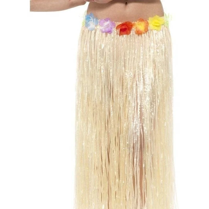 Hawaiian Hula Skirt With Flowers Adult Natural 75cm lace skirt romantic