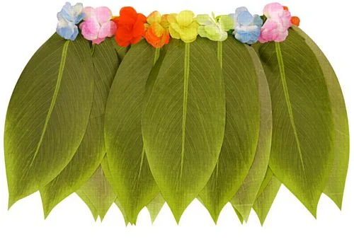 Hula Leaf Skirt With Flowers pleated skirt texture