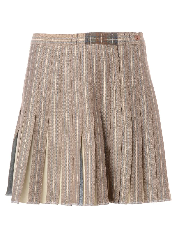 Label Alexa Pleated Mini Skirt silk skirt lustrous