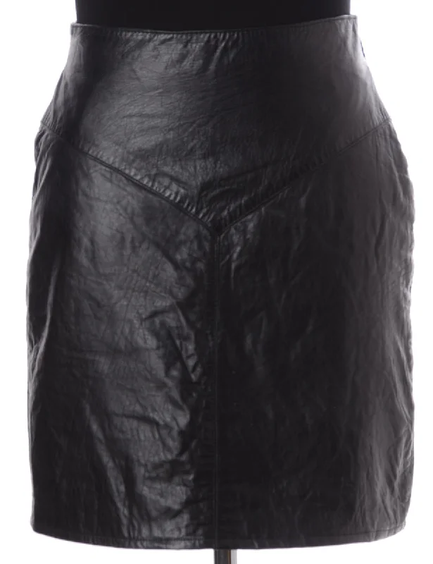 Label Black Mini Leather Skirt silk skirt sleek