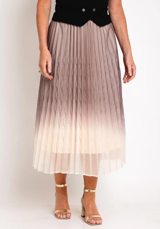 Serafina Collection Ombre Tulle Midi Skirt, Beige velvet skirt luxurious