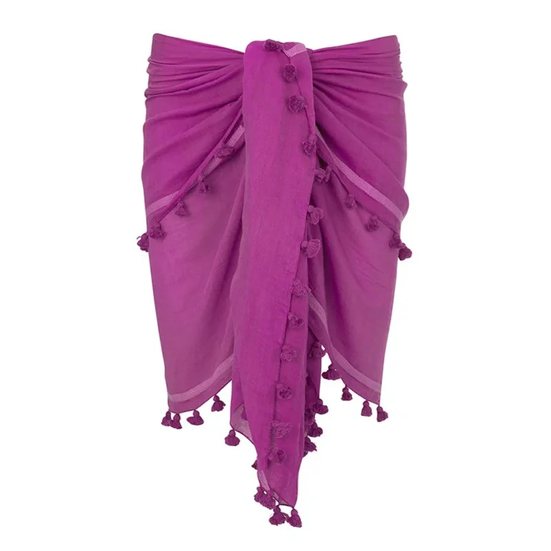 Purple Sarong - Designer Beach Skirt Hot Viola relaxed fit skirt