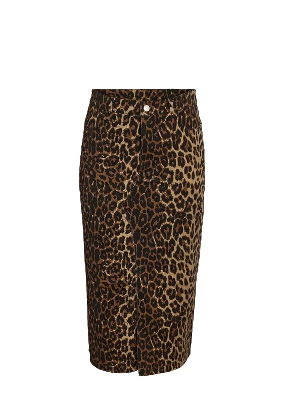 Noisy May Anneke Leopard Skirt, Black athletic skirt fit