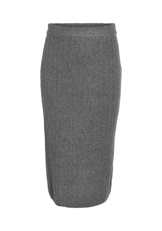 Noisy May Hannah Knit Midi Skirt, Dark Grey denim skirt classic