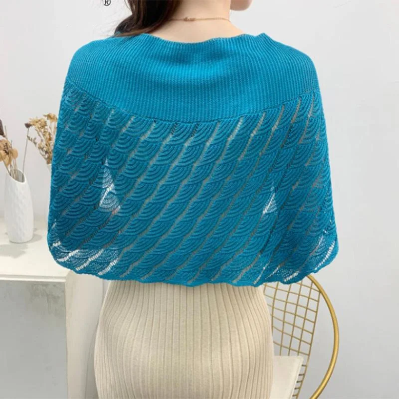 Sunscreen Shawl Women Summer Thin Knitted Hollow Shawl with Skirt High-end Shawl Women's Clothing Outer Matching Accessories pencil skirt chic