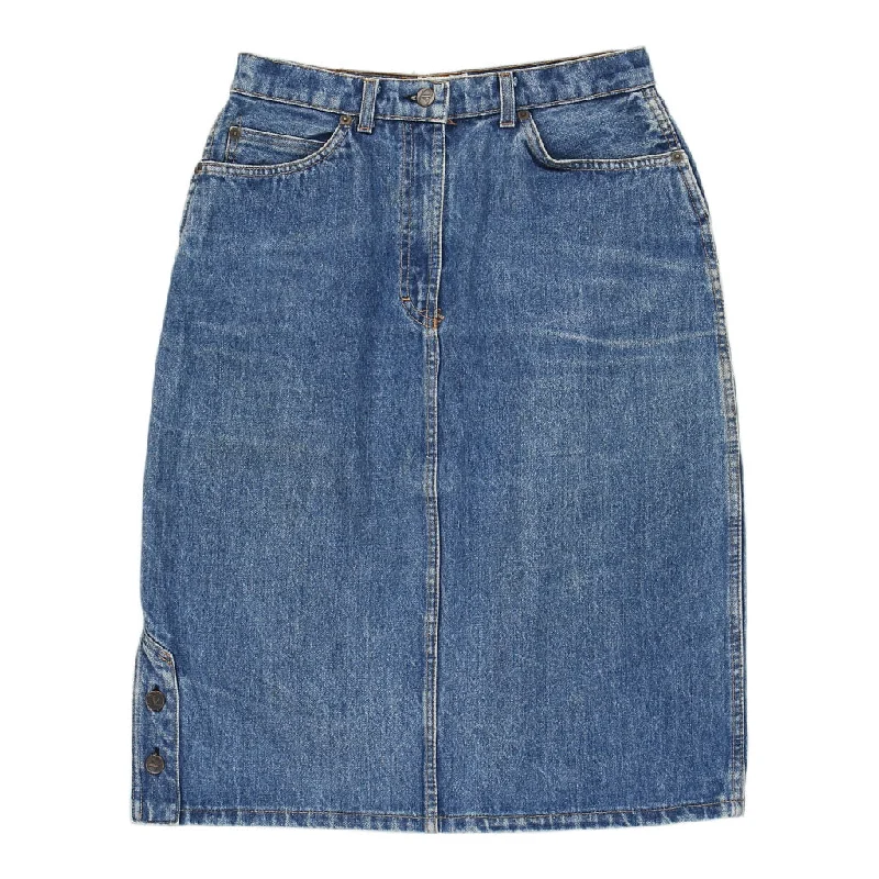 Valentino Denim Skirt - 30W UK 10 Blue Cotton leather skirt durable