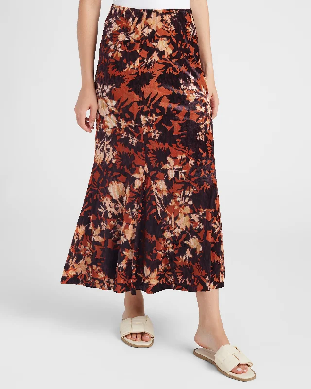 Velvet Pull-On Maxi Skirt lightweight skirt design