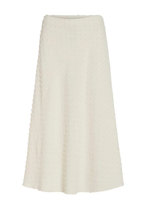 Vila Brietta Textured Midi Skirt, Birch cashmere skirt fine