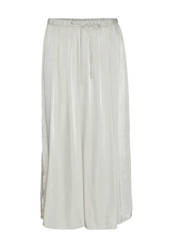 Vero Moda Ina Soft Shimmer Midi Skirt, Silver Lining leather skirt refined